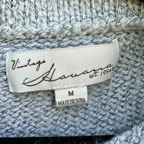 VINTAGE SAVANNA Gray Cowl Neck SweaterRolled Cuff distressed - Picture 2 of 5